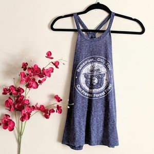Cute Racerback Smokey the Bear Tank SIZE L
